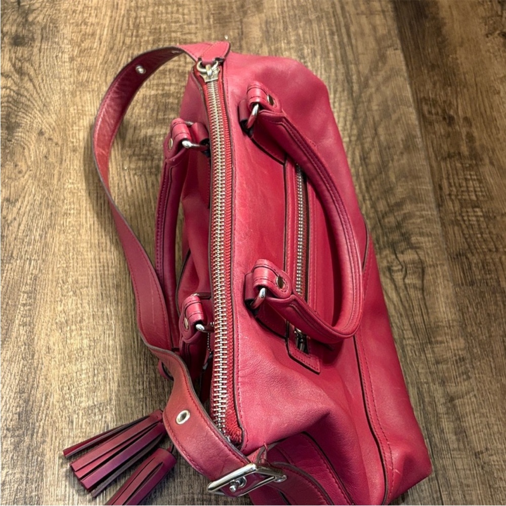 Coach Molly Red Leather Satchel Crossbody Bag Tassel 2012 - Picture 9 of 11